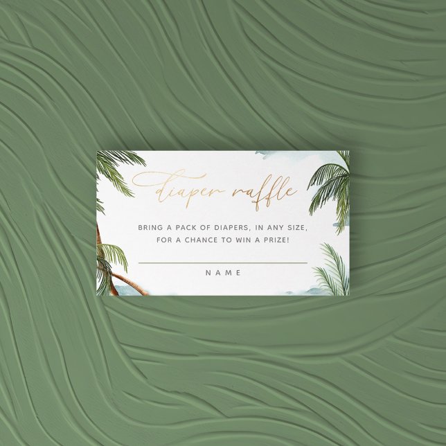 Tropiska palmer Babyshower Blöjor Lotteri Tilläggskort (Skapare uppladdad)