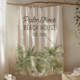 Tropiska palmer Beige ränder Strandhus Fleecefilt