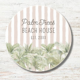 Tropiska palmer Beige ränder Strandhus Underlägg