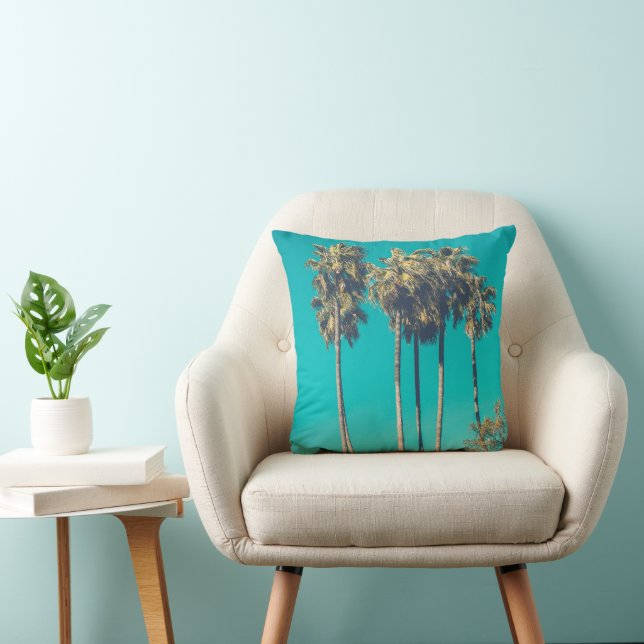 Tropiska palmer Kalifornien Retro Kudde (Stol)