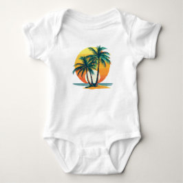 Tropiska palmer med levande solnedgång t shirt
