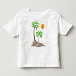 Tropiska palmer med sol på en liten ö iso t shirt