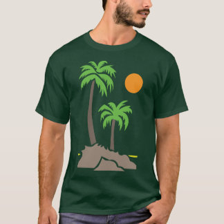 Tropiska palmer med sol på en liten ö iso t shirt