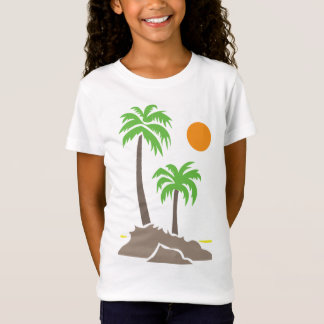 Tropiska palmer med sol på en liten ö iso t shirt