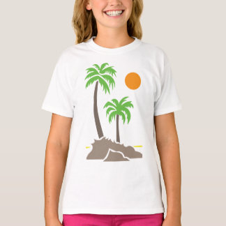 Tropiska palmer med sol på en liten ö iso t shirt