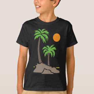 Tropiska palmer med sol på en liten ö iso t shirt