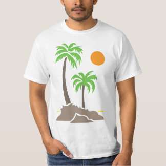Tropiska palmer med sol på en liten ö iso t shirt
