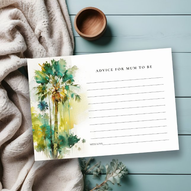 Tropiska palmer Råd för mammas baby shower Tilläggskort (Skapare uppladdad)