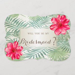 Tropiska palmlövar, Hibiskus brudtärna-kort Inbjudningar