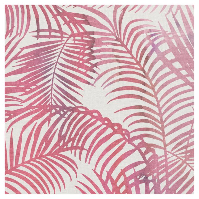 Tropiska palmträdlöv för modern rosa vattenfärg tyg (Närbild)