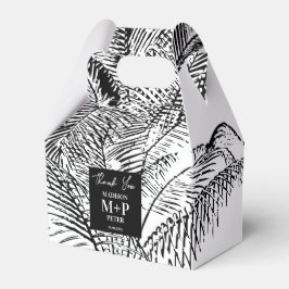 Tropiska palmträdslövar Abstrakt strandbröllop Presentaskar