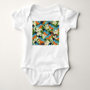 Tropiska papaya och fågel mönster. t shirt