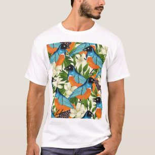 Tropiska papaya och fågel mönster. t shirt