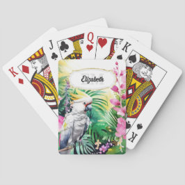 Tropiska papegoja djungelblommor casinokort