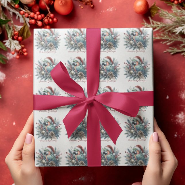 Tropiska papegoja-Säsonhälsningar jul Presentpapper (Skapare uppladdad)
