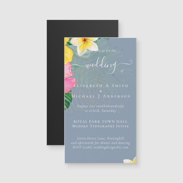 Tropiska paradise Beach Wedding Vibrant-Blommigtar (Fram/baksida)