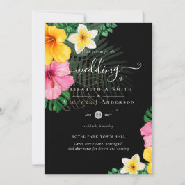 Tropiska paradise Beach Wedding Vibrant-Blommigtar Inbjudningar