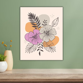 Tropiska paradise Botanical Art, Boho Wall Art Poster