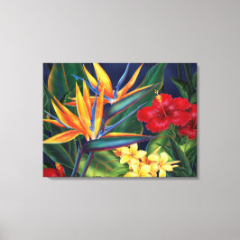 Tropiska paradise Hawaiian 3-Panel Wrapped Canvas