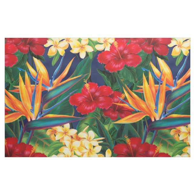 Tropiska paradise Hawaiian Blommigt Tyg (Fat Quarter)