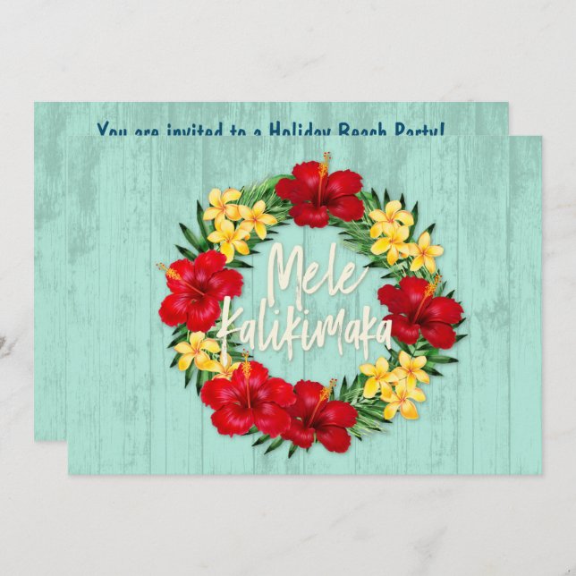 Tropiska paradise Hawaiian Helgdag Wandewood Inbjudningar (Fram/baksida)