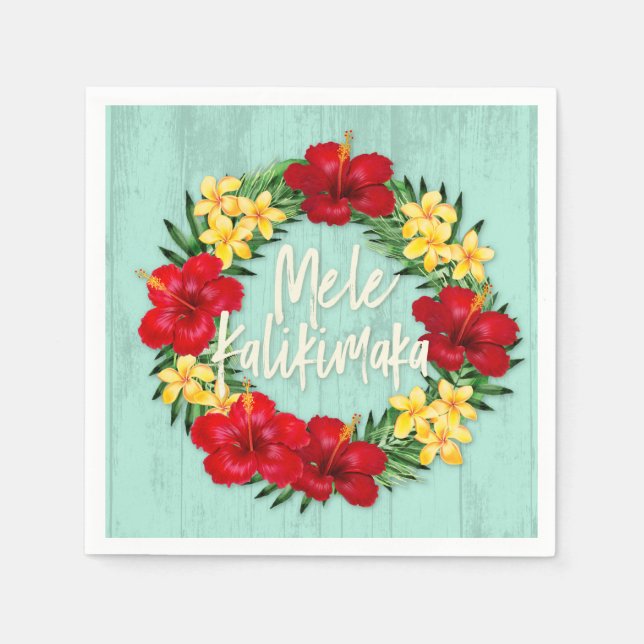 Tropiska paradise Hawaiian Helgdag Wandewood Pappersservett (Framsidan)