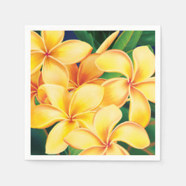 Tropiska paradise Hawaiian Plumeria Blommigt Pappersservett