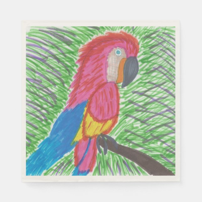 Tropiska paradise Macaw Pappra Napkins Pappersservett (Framsidan)