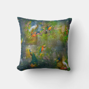 Tropiska paradise & Parrots-Floror Kudde
