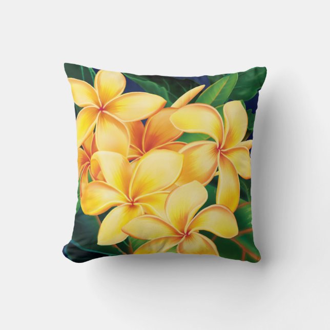 Tropiska paradise Plumeria Decorator Pillows Kudde (Framsida)