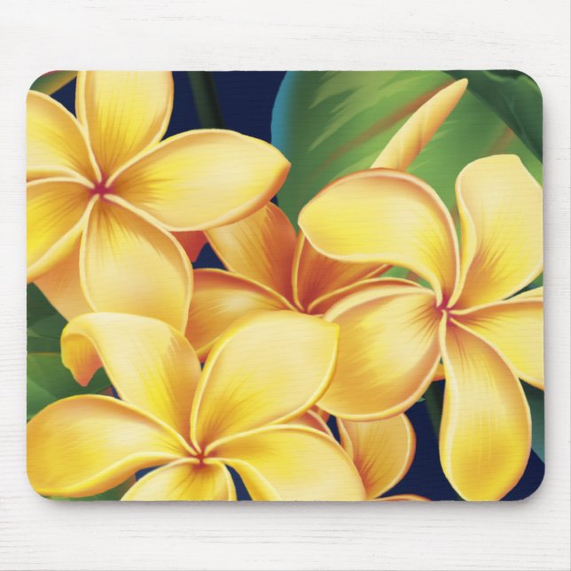 Tropiska paradise Plumeria Mousepad Musmatta (Framsidan)