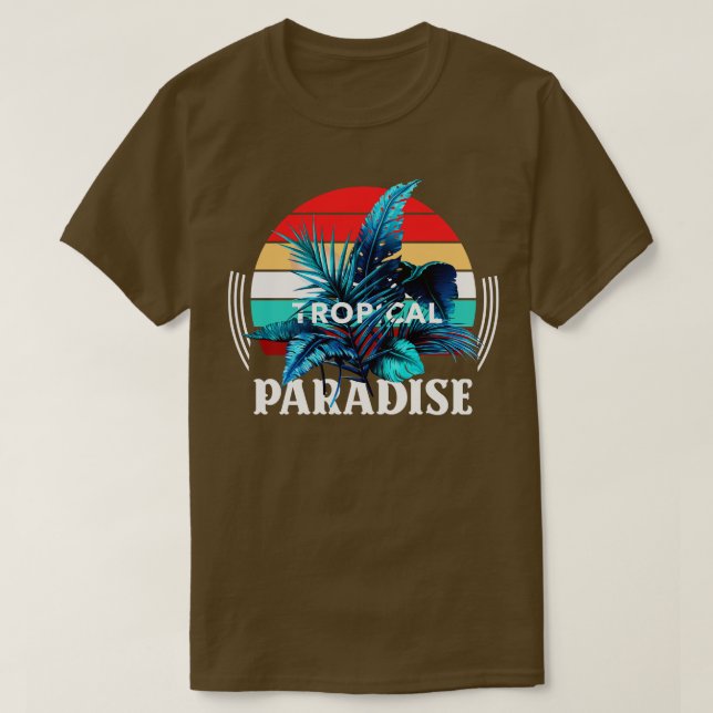 Tropiska paradise Retro Surfer Exotic T Shirt (Design framsida)