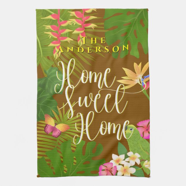 Tropiska paradise Sweet Home Brown Kökshandduk (Vertikal)