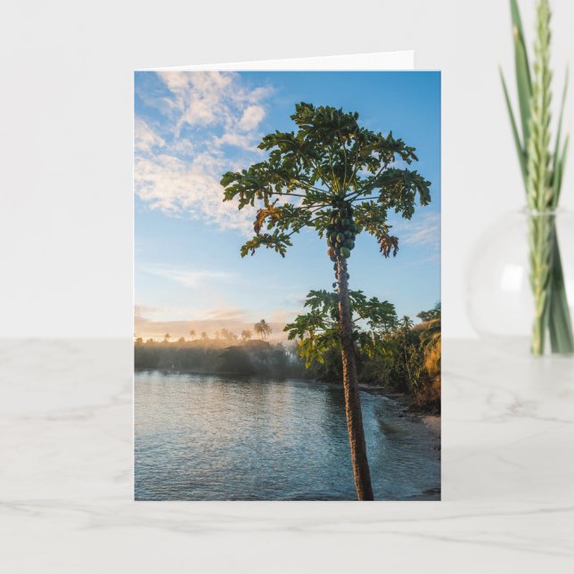 Tropiska paradise vid sunset, Fiji Kort (Framsida)