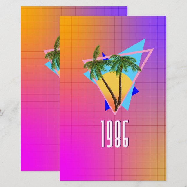 tropiska paradiset 1986 brevpapper (Fram/baksida)
