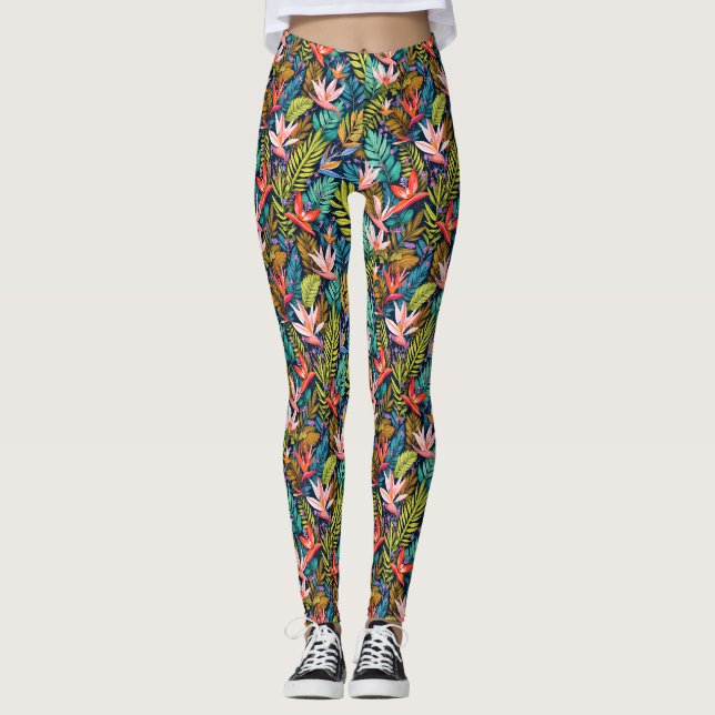 Tropiska paradiset leggings (Framsida)