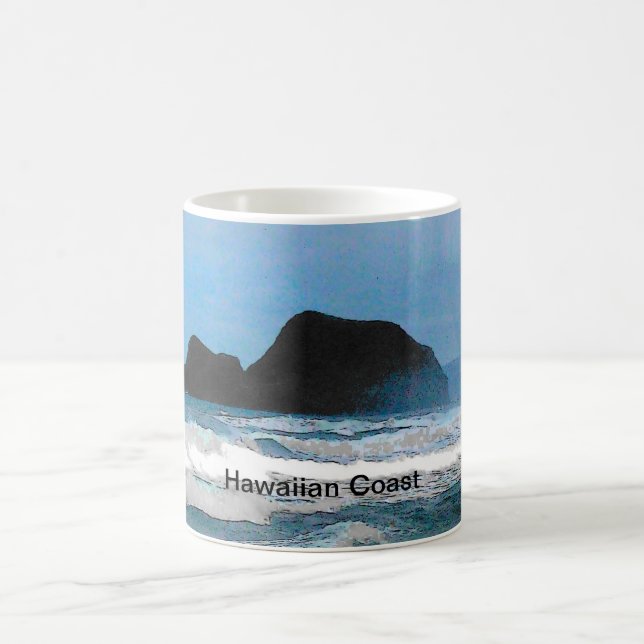 Tropiska paradiset på den hawaiiska kustön kaffemugg (Center)