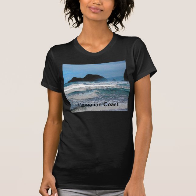 Tropiska paradiset på den hawaiiska kustön t-shirt (Framsida)