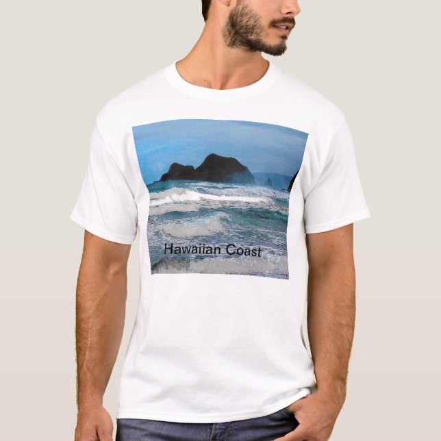 Tropiska paradiset på den hawaiiska kustön t-shirt (Framsida)