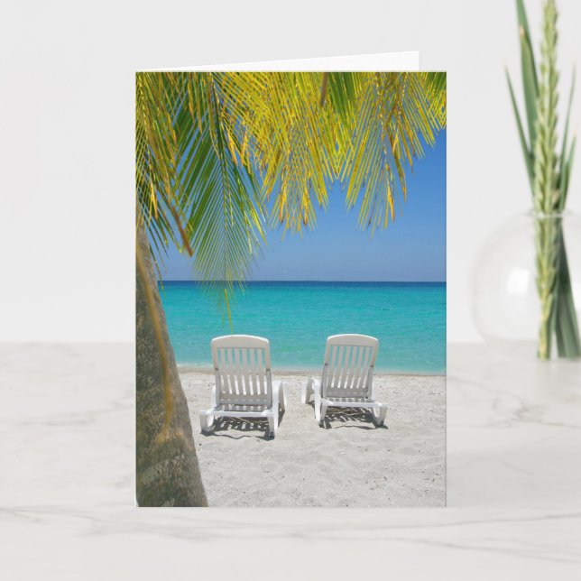 Tropiska paradisstranden i Karibien Kort (Framsida)