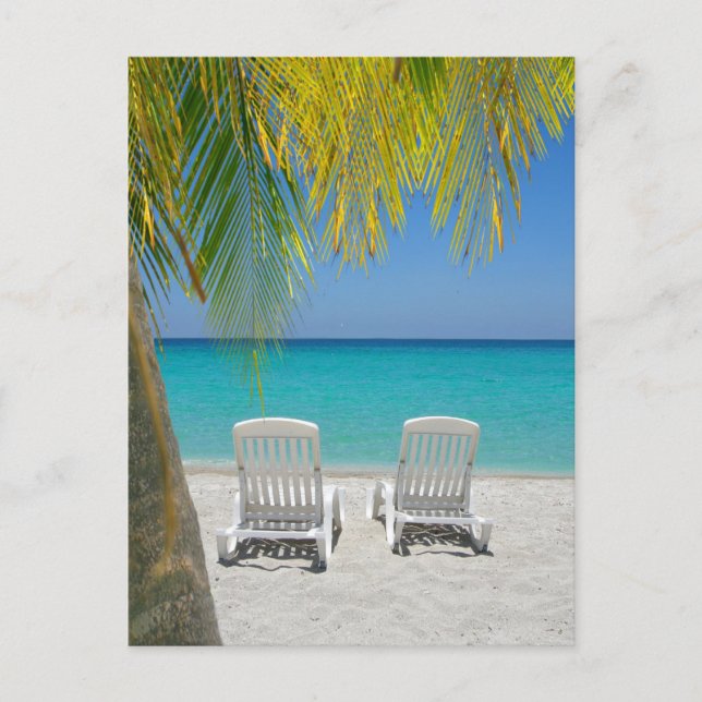 Tropiska paradisstranden i Karibien Vykort (Framsida)