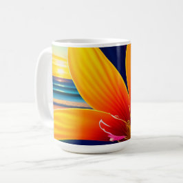 Tropiska parkeringsblommor kaffemugg