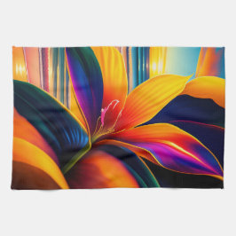 Tropiska parkeringsblommor kökshandduk