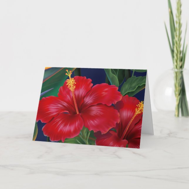 Tropiska parkeringskort Hibiscus Kort (Framsida)
