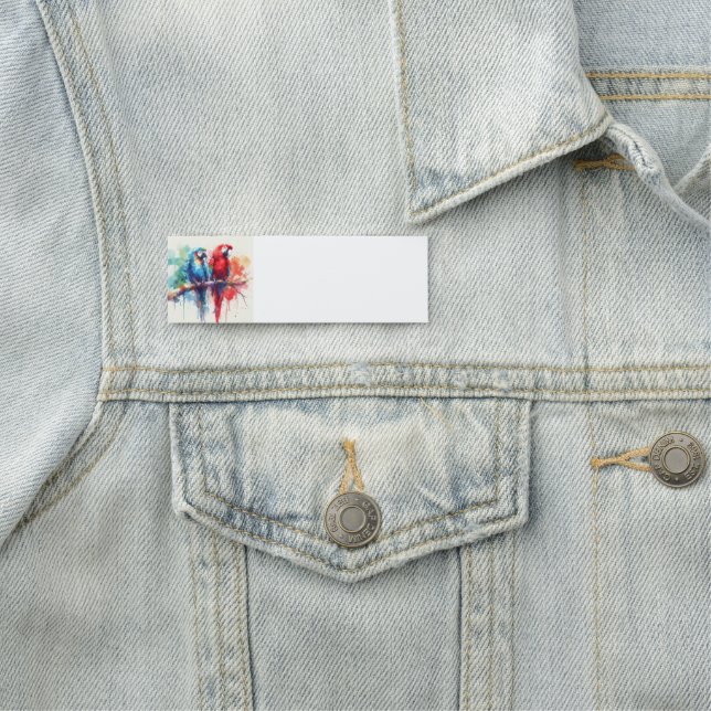 Tropiska parroter Fåglar Vattenfärgskonst Namnbricka (På plats)