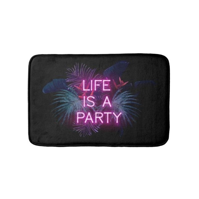Tropiska party, neon handflatan löv. badrumsmatta (Framsidan)