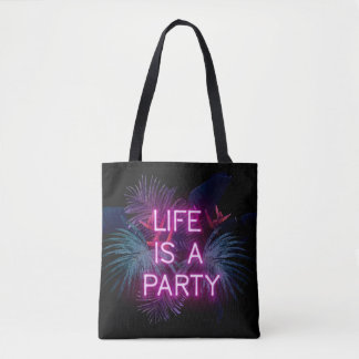 Tropiska party, neon handflatan löv. tygkasse
