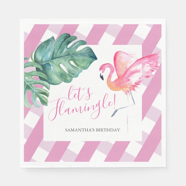 Tropiska Party Personlig Birthday Napkins Pappersservett (Framsidan)
