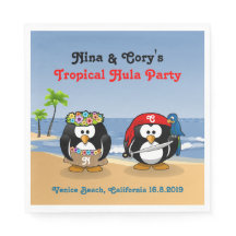Tropiska Penguins Couple Hula Pirat Island Beach