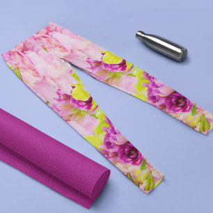 Tropiska peonier och orkidéer leggings